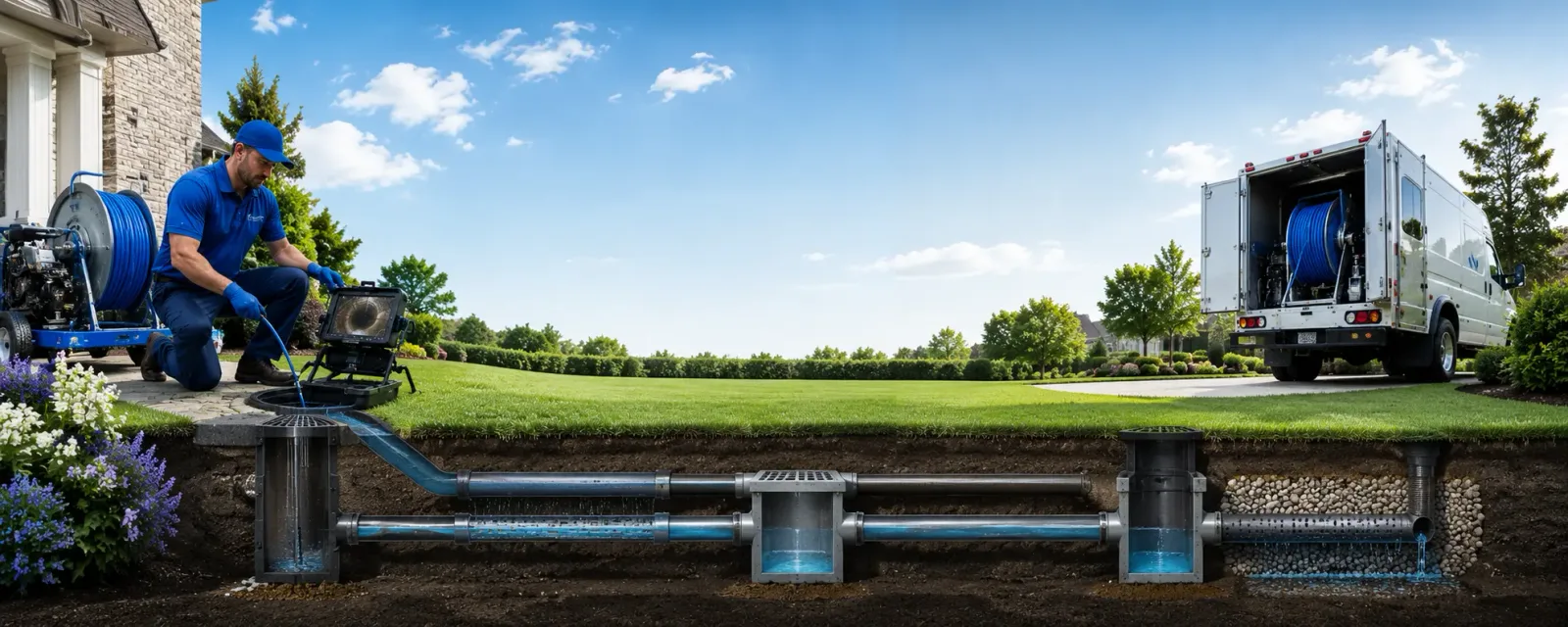 Outdoor drain cleaning information for White Mills, KY